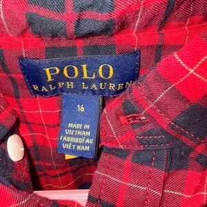 Polo by Ralph Lauren Red Plaid Kids Casual Dress